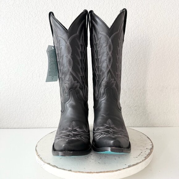 Lane LEXINGTON Womens Cowboy Boots 10 Black Western Cowgirl Mid Calf Pointed Toe - Picture 5 of 11